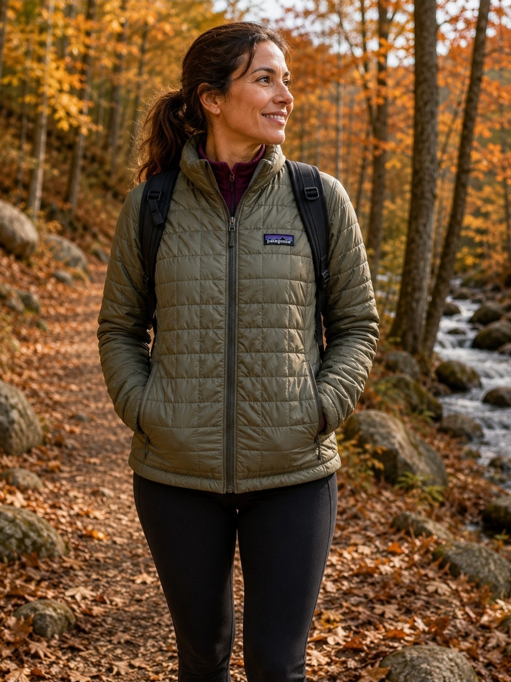 Patagonia Olive Green Lightweight Quilted Puffer Jacket